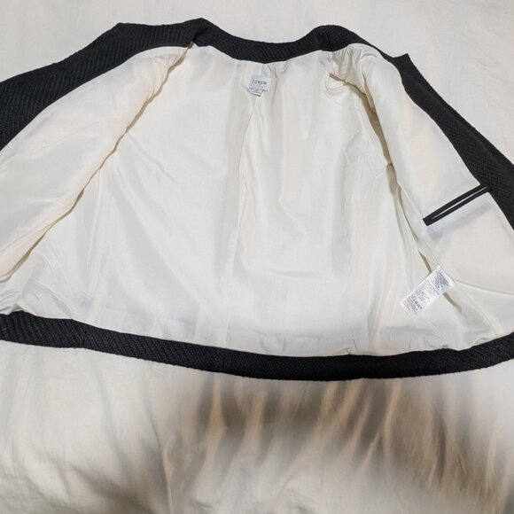 J. Crew Black and White Combo Tweed Lady Jacket, Size 6 - Picture 5 of 7